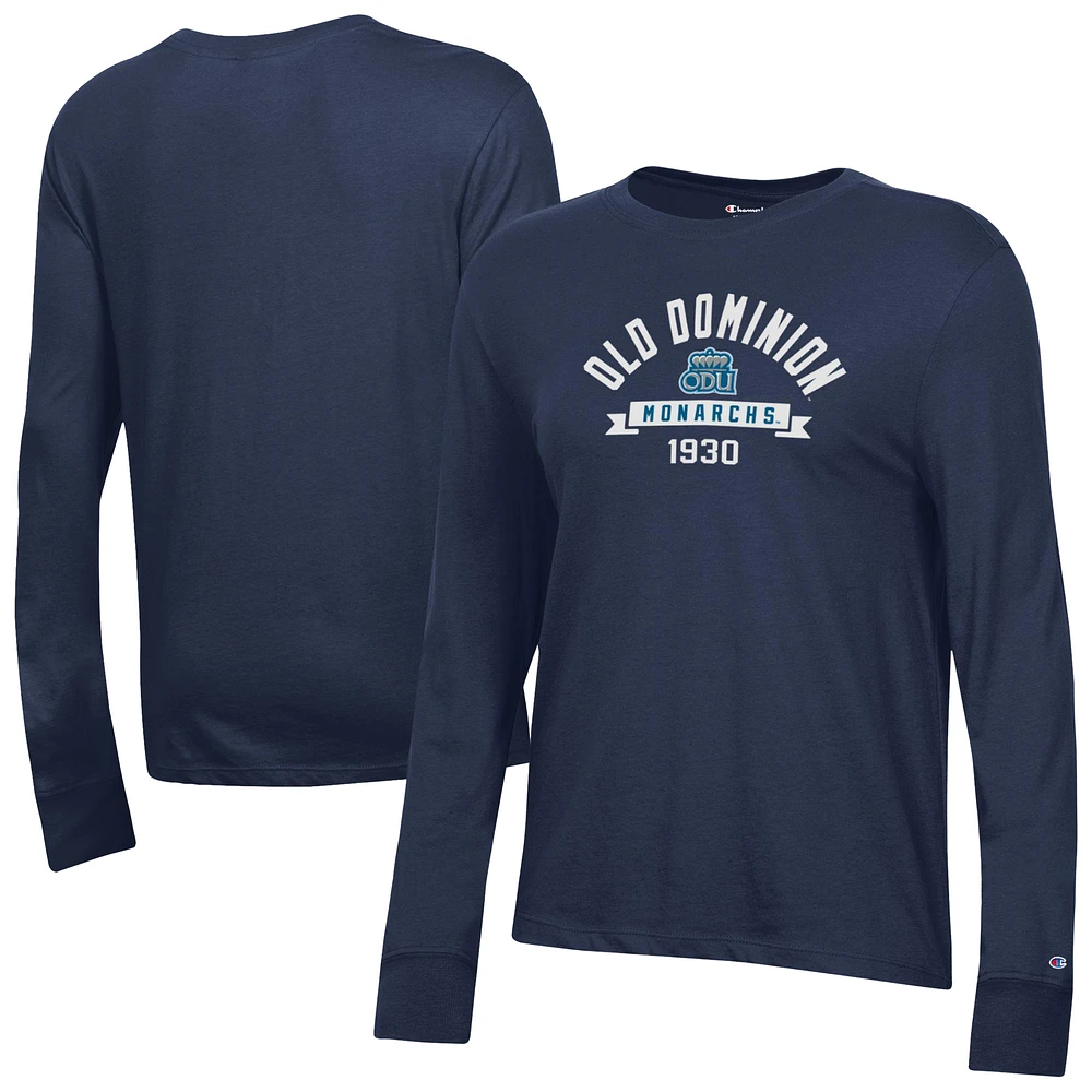 Women's Champion Navy Old Dominion Monarchs Core Long Sleeve T-Shirt