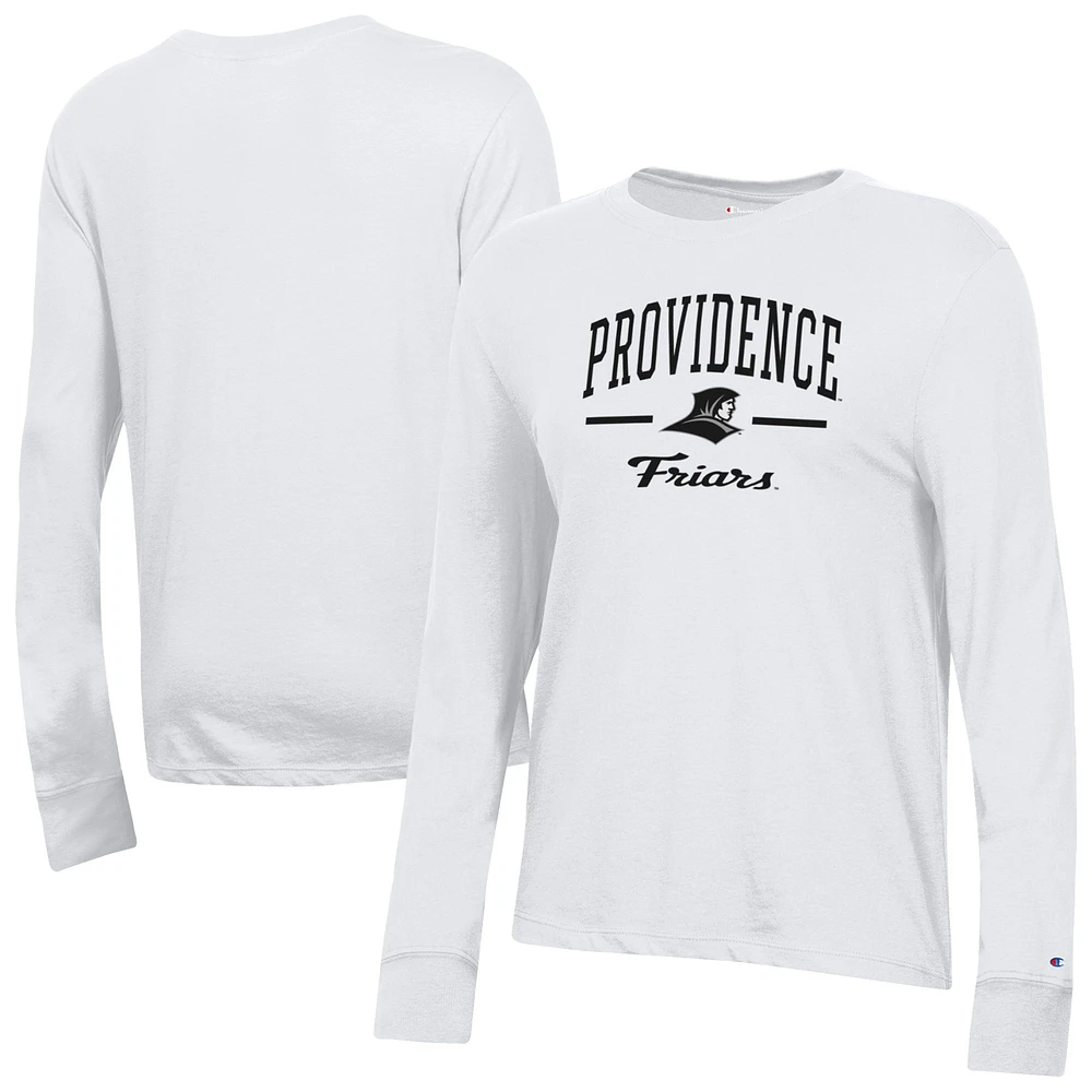 Women's Champion White Providence Friars Core Long Sleeve T-Shirt