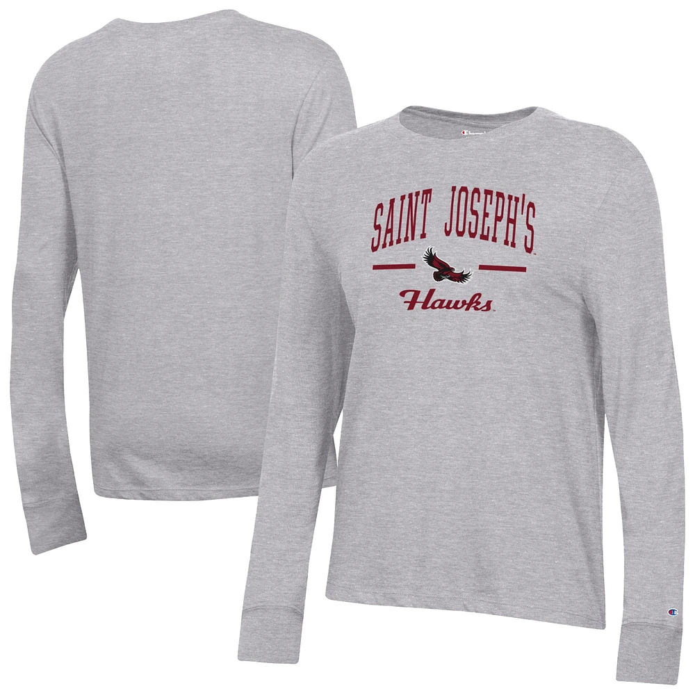 Women's Champion Gray Saint Joseph's Hawks Core Long Sleeve T-Shirt
