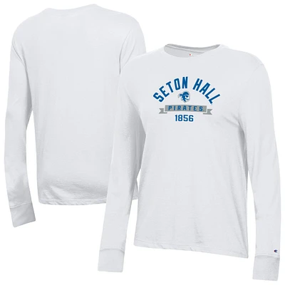 Women's Champion White Seton Hall Pirates Core Long Sleeve T-Shirt