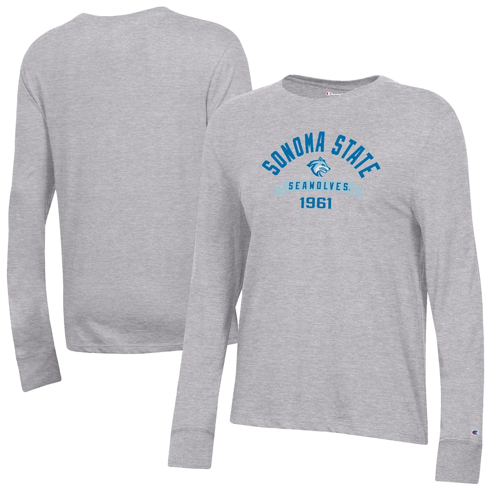 Women's Champion Gray Sonoma State Seawolves Core Long Sleeve T-Shirt