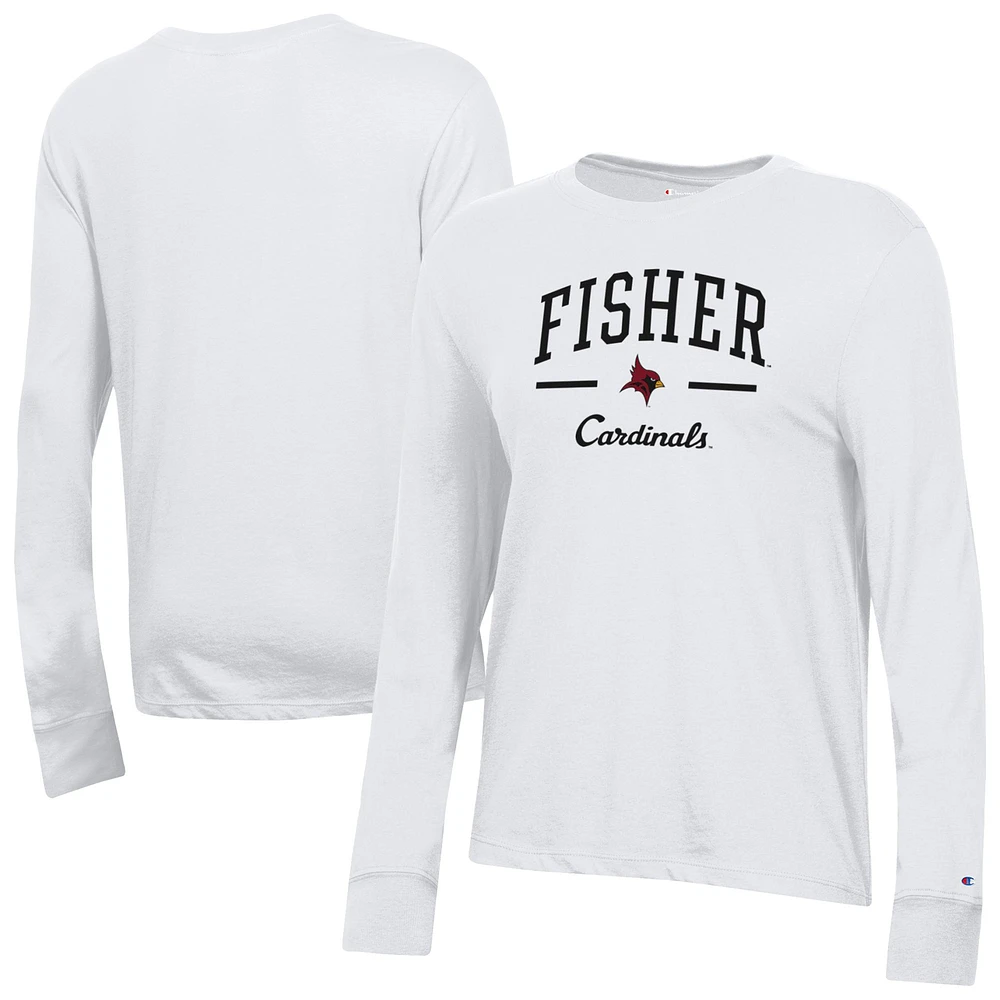 Women's Champion White St. John Fisher Cardinals Core Long Sleeve T-Shirt