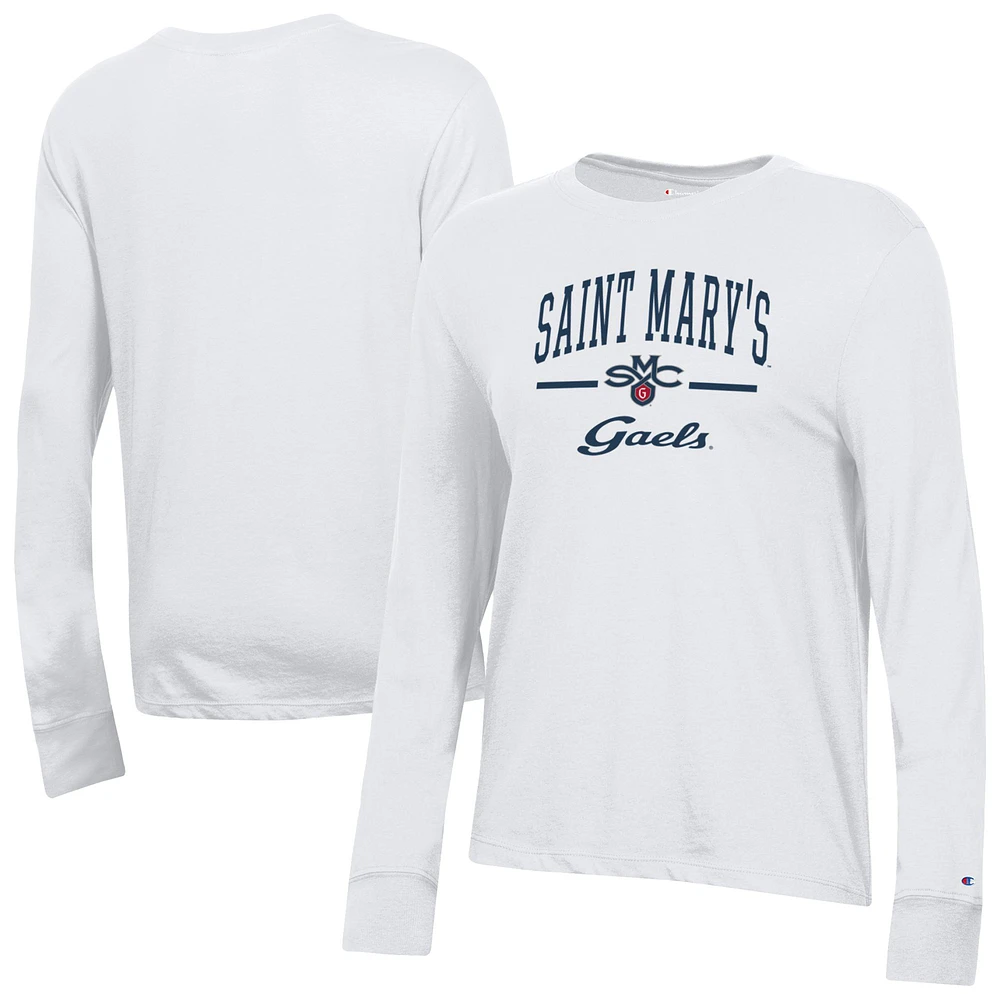 Women's Champion White Saint Mary's Gaels Core Long Sleeve T-Shirt