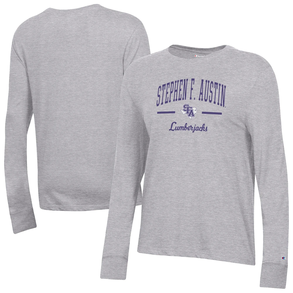 Women's Champion Gray Stephen F Austin Lumberjacks Core Long Sleeve T-Shirt