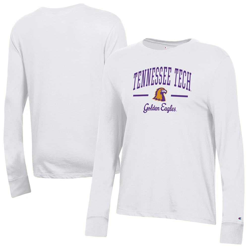 Women's Champion White Tennessee Tech Golden Eagles Core Long Sleeve T-Shirt