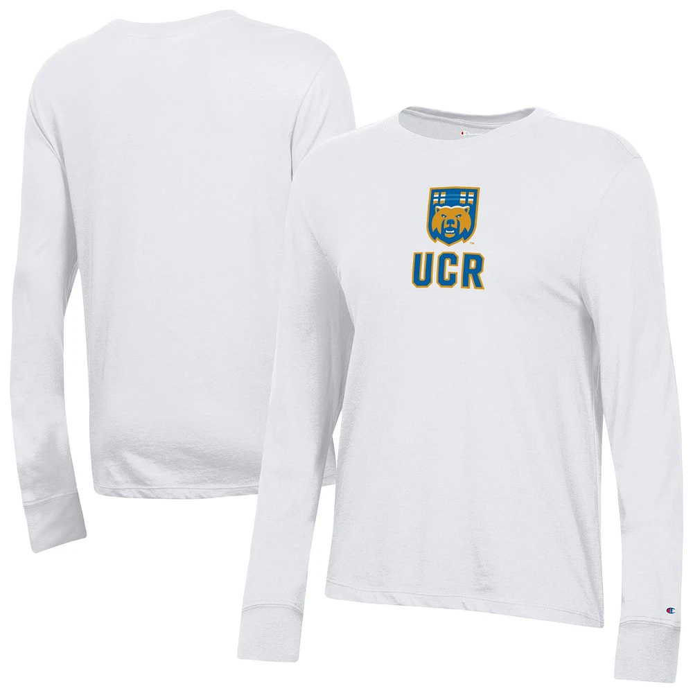 Women's Champion White UC Riverside Highlanders Core Long Sleeve T-Shirt