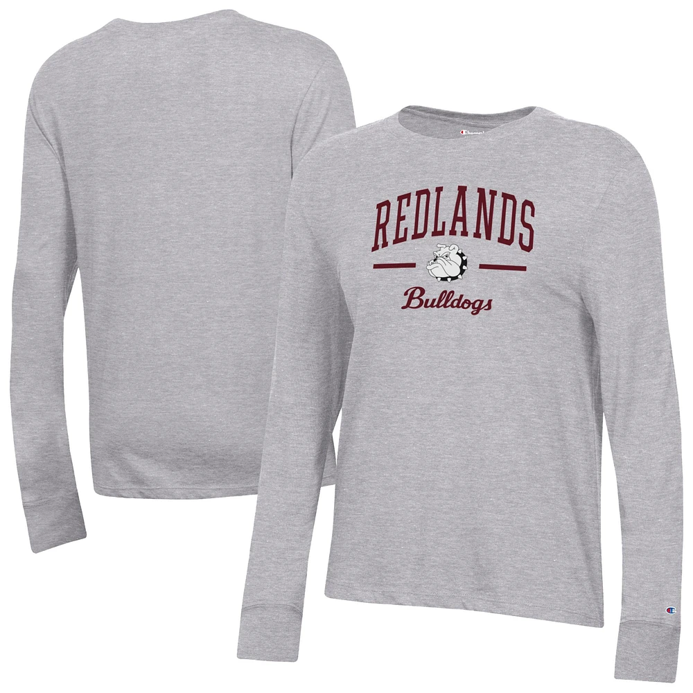 Women's Champion Gray University of Redlands Bulldogs Core Long Sleeve T-Shirt