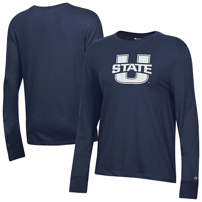 Women's Champion Navy Utah State Aggies Core Long Sleeve T-Shirt