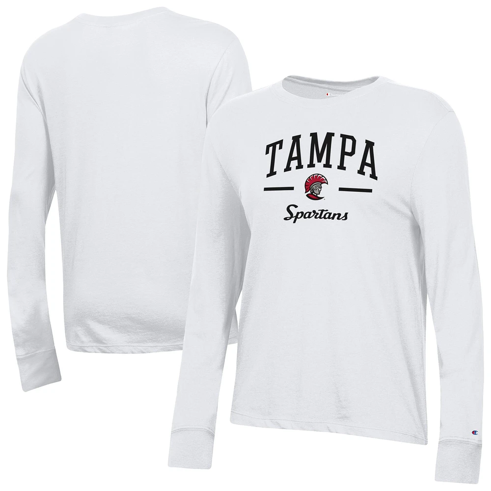 Women's Champion White Tampa Spartans Core Long Sleeve T-Shirt
