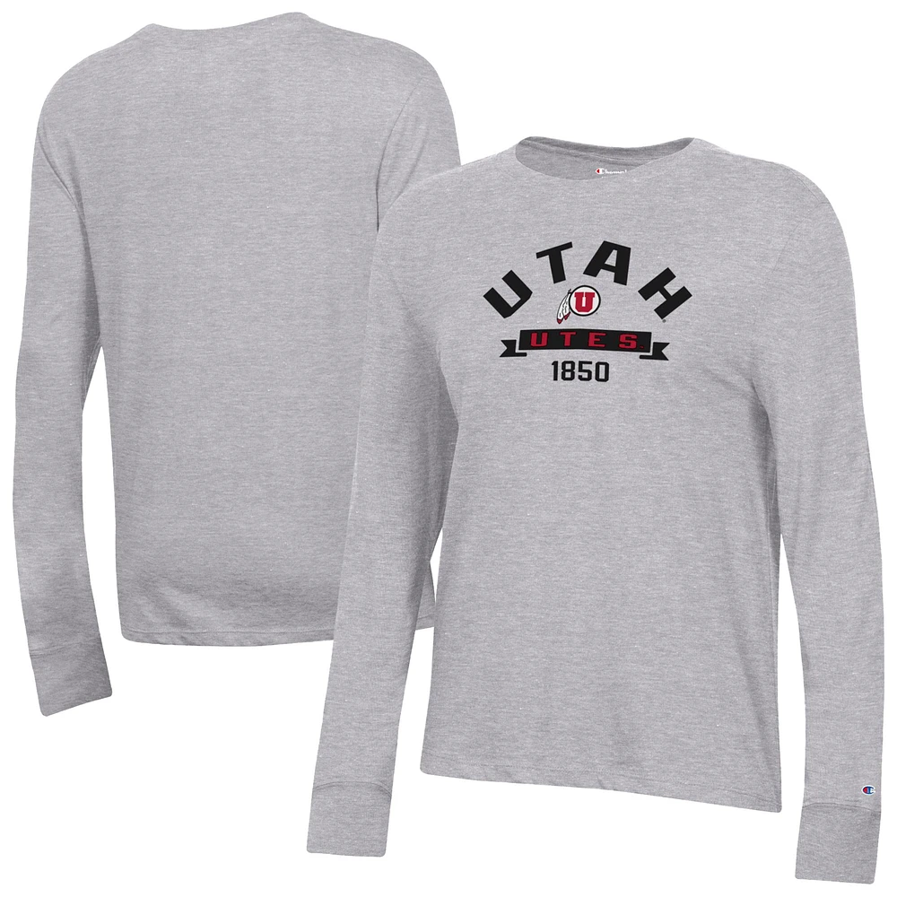 Women's Champion Gray Utah Utes Core Long Sleeve T-Shirt