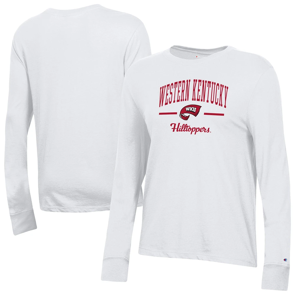 Women's Champion White Western Kentucky Hilltoppers Core Long Sleeve T-Shirt