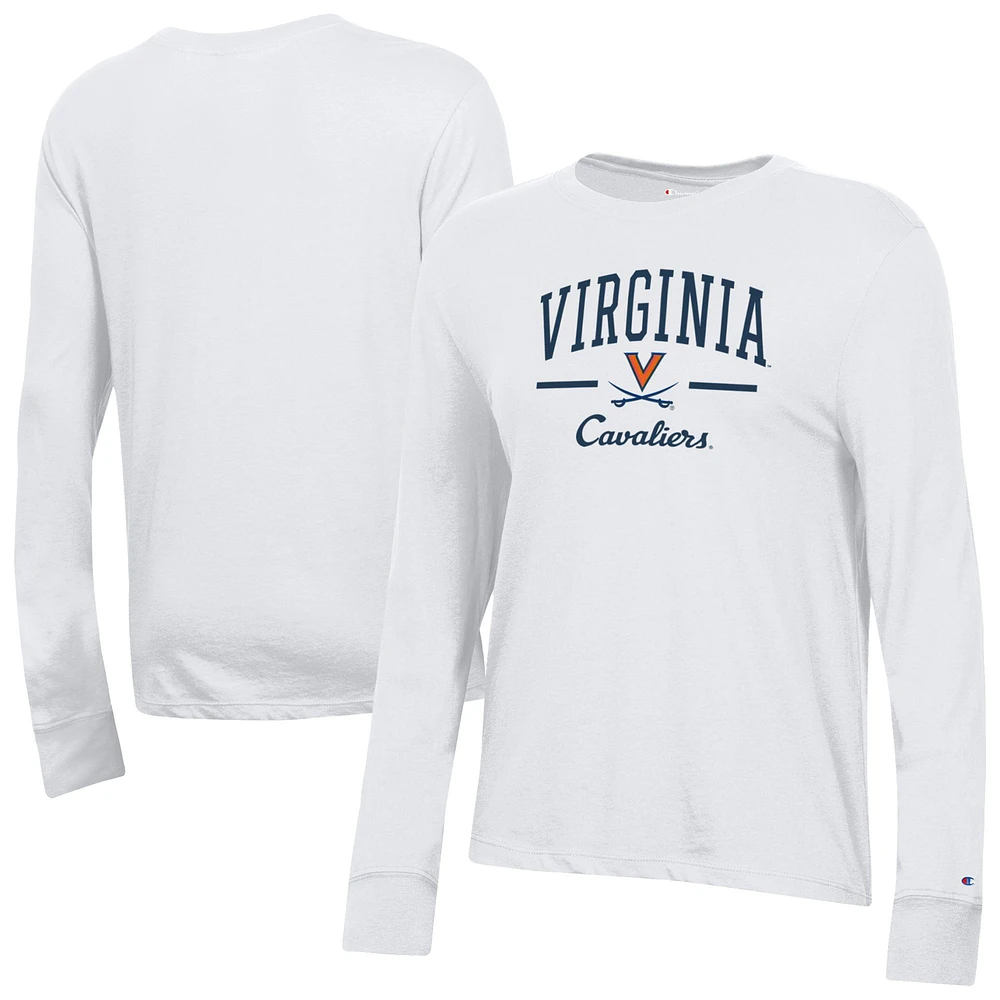 Women's Champion White Virginia Cavaliers Core Long Sleeve T-Shirt