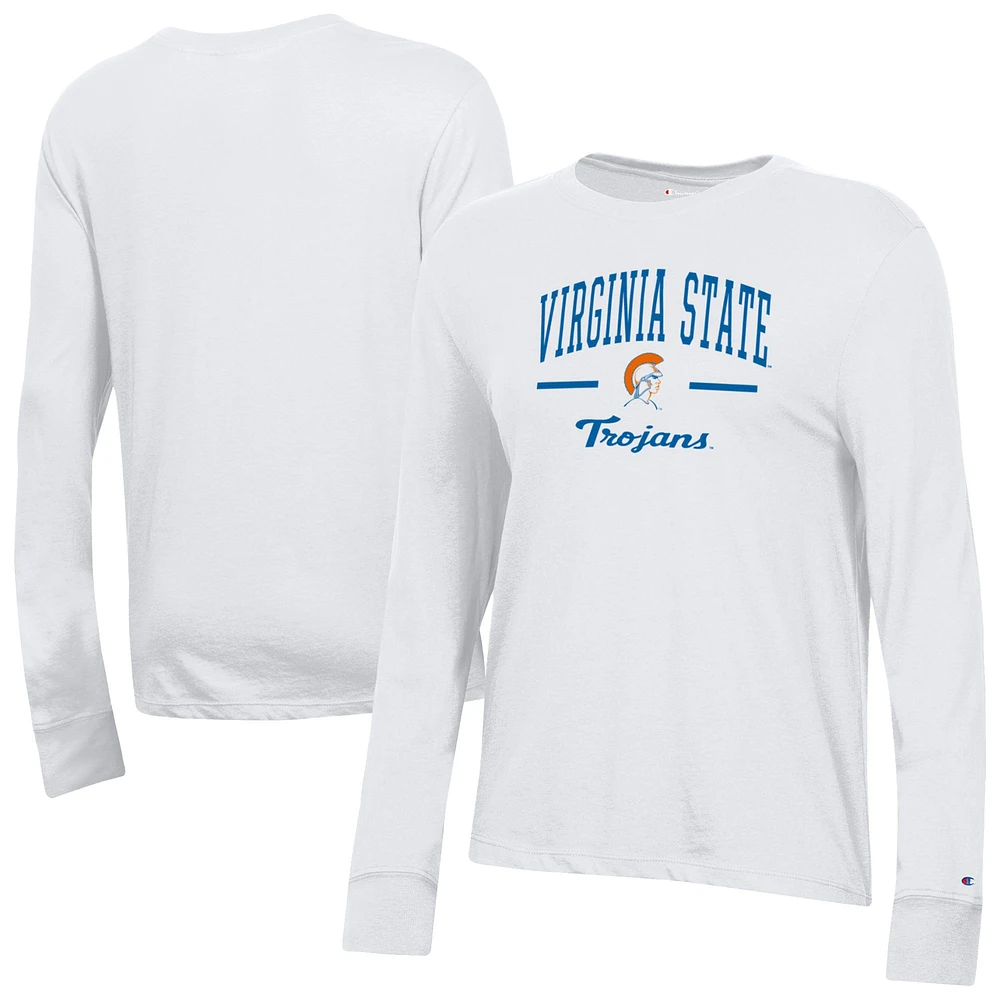 Women's Champion White Virginia State Trojans Core Long Sleeve T-Shirt