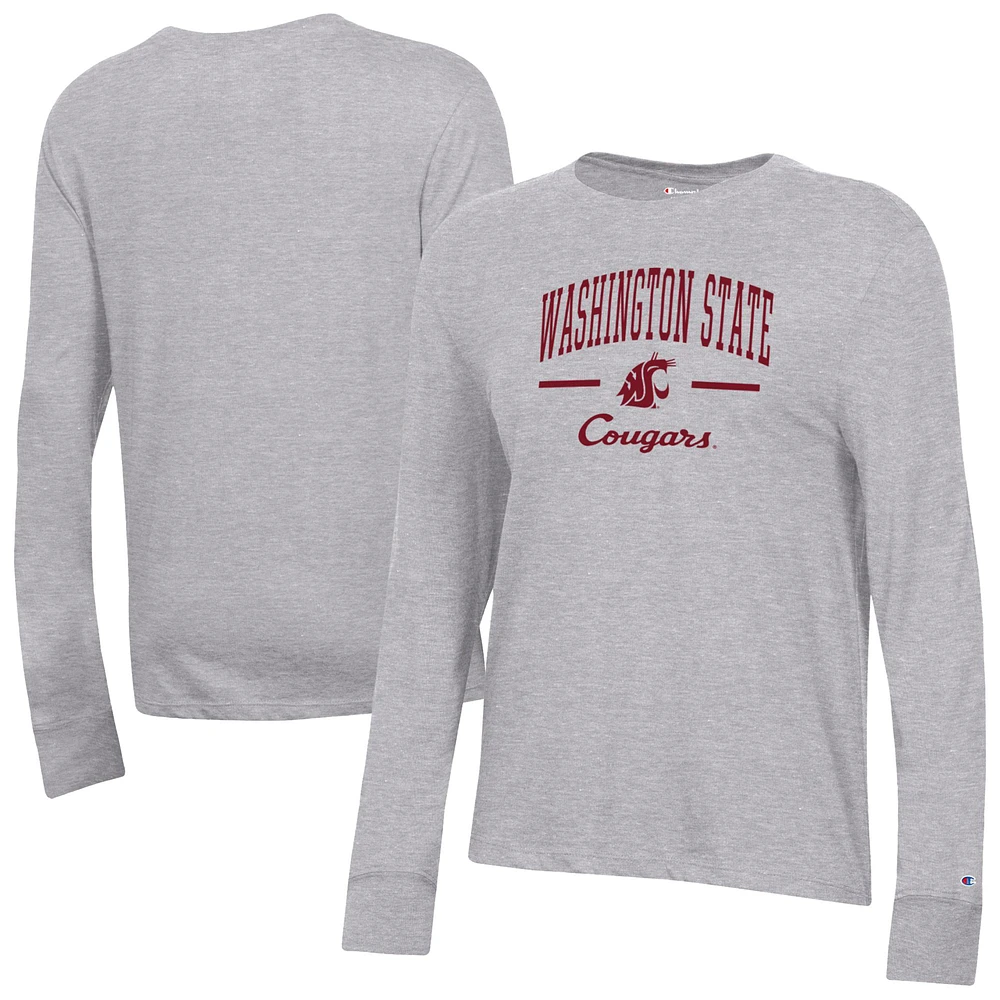 Women's Champion Gray Washington State Cougars Core Long Sleeve T-Shirt