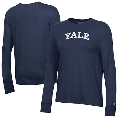 Women's Champion Navy Yale Bulldogs Core Long Sleeve T-Shirt