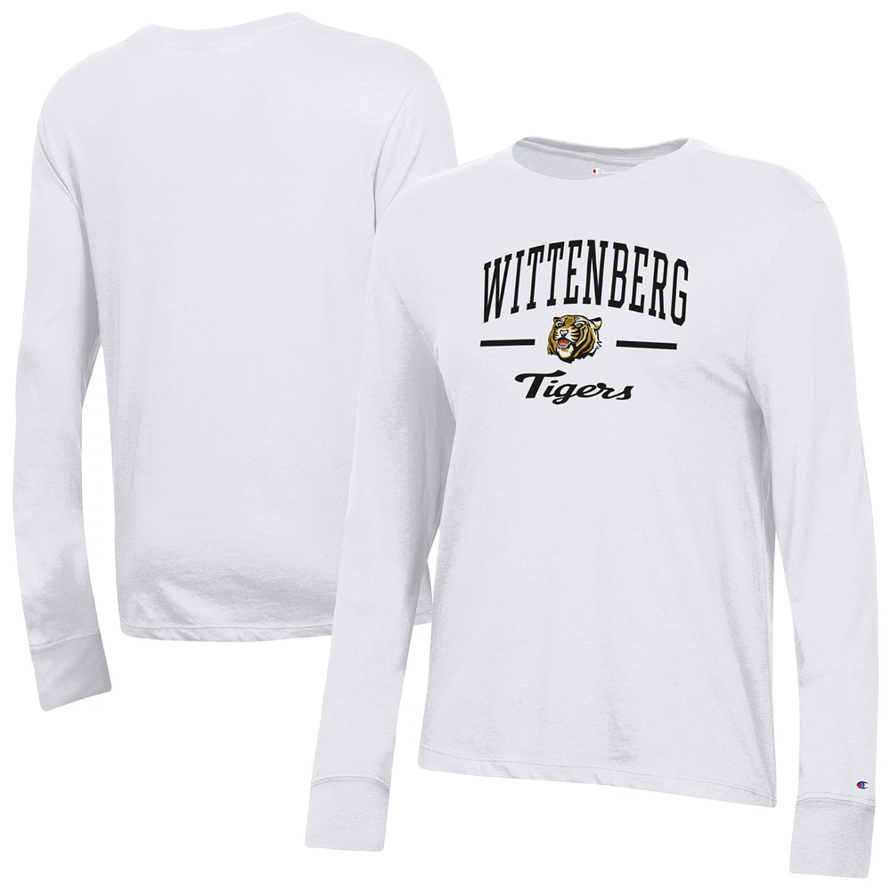 Women's Champion White Wittenberg University Tigers Core Long Sleeve T-Shirt