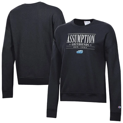 Women's Champion Black Assumption Greyhounds Powerblend Pullover Sweatshirt