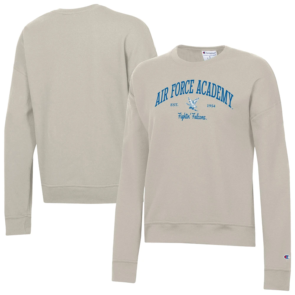 Women's Champion Oatmeal Air Force Falcons Powerblend Pullover Sweatshirt