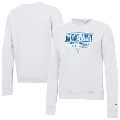 Women's Champion White Air Force Falcons Powerblend Pullover Sweatshirt