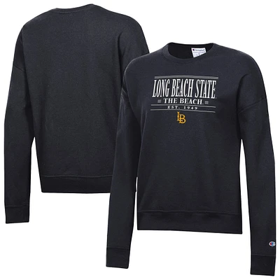 Women's Champion Black Cal State Long Beach The Powerblend Pullover Sweatshirt