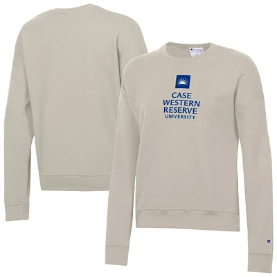 Women's Champion Oatmeal Case Western Reserve Spartans Powerblend Pullover Sweatshirt