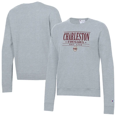 Women's Champion Gray Charleston Cougars Powerblend Pullover Sweatshirt