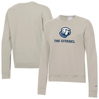 Women's Champion Oatmeal Citadel Bulldogs Powerblend Pullover Sweatshirt