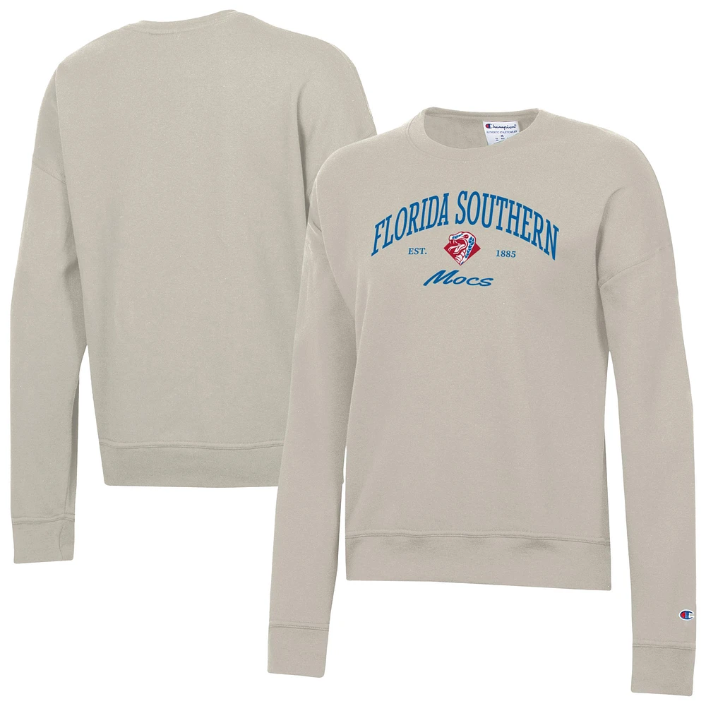 Women's Champion Oatmeal Florida Southern Mocs Powerblend Pullover Sweatshirt
