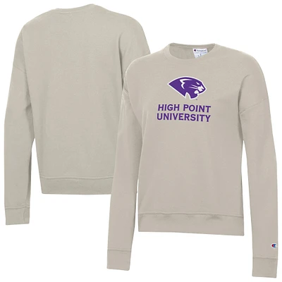 Women's Champion Oatmeal High Point Panthers Powerblend Pullover Sweatshirt