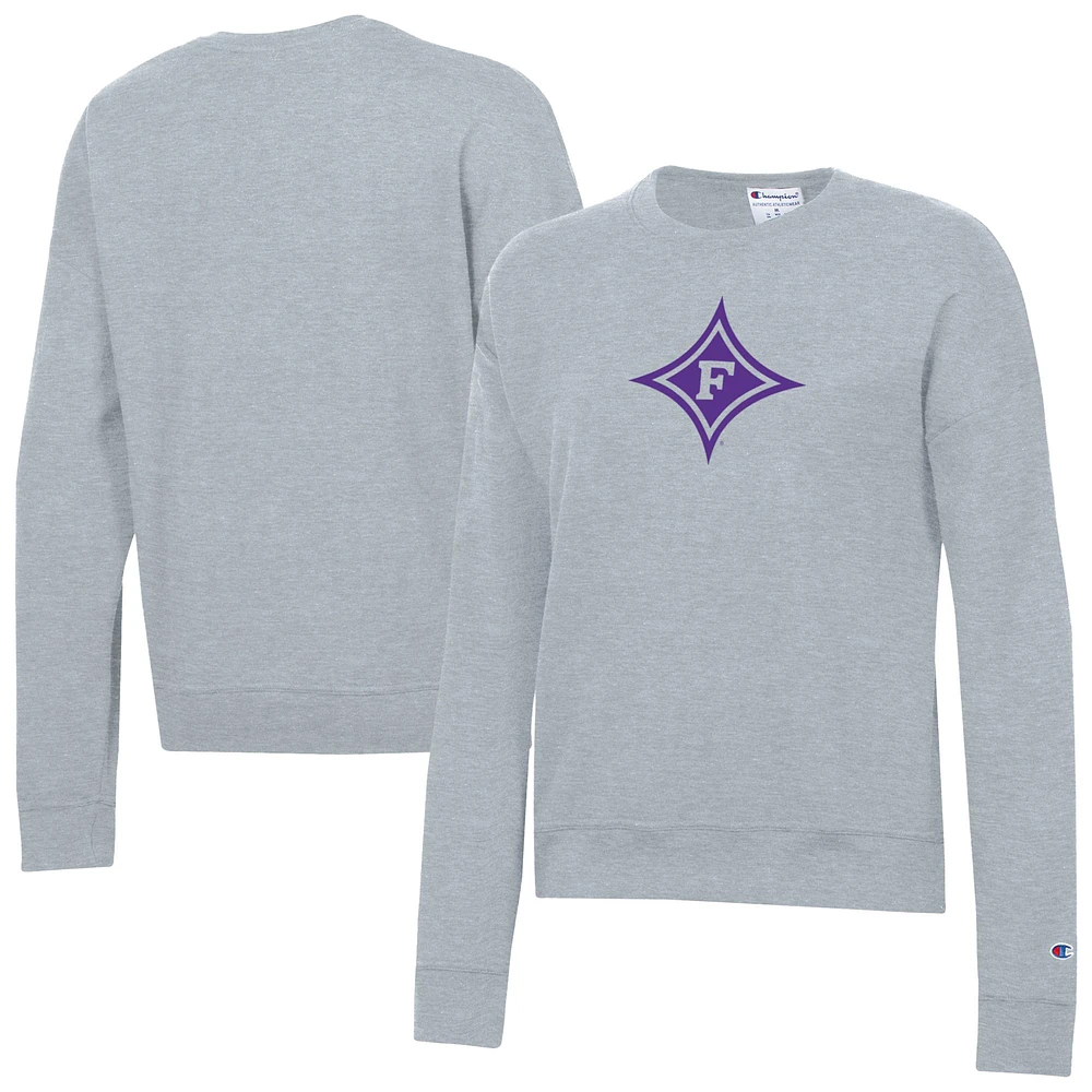 Women's Champion Gray Furman Paladins Powerblend Pullover Sweatshirt