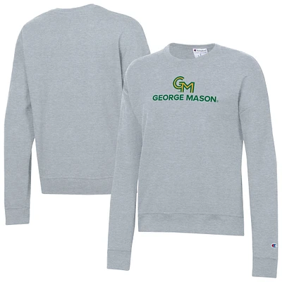 Women's Champion Gray George Mason Patriots Powerblend Pullover Sweatshirt