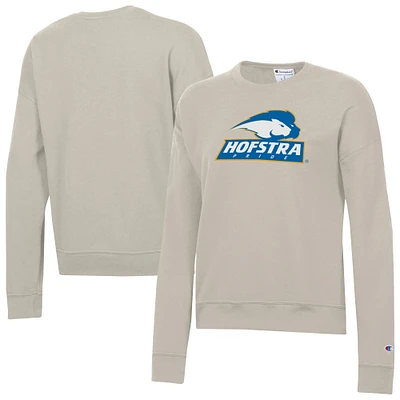 Women's Champion Oatmeal Hofstra University Pride Powerblend Pullover Sweatshirt