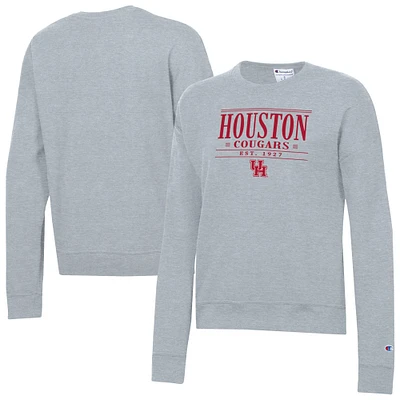 Women's Champion Gray Houston Cougars Powerblend Pullover Sweatshirt