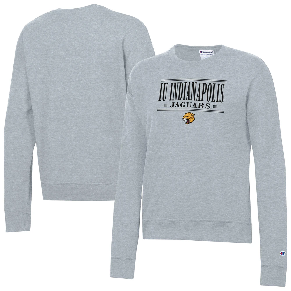 Women's Champion Gray IU Indianapolis Powerblend Pullover Sweatshirt