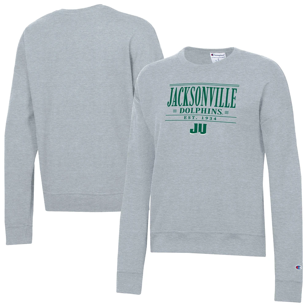Women's Champion Gray JU Dolphins Powerblend Pullover Sweatshirt