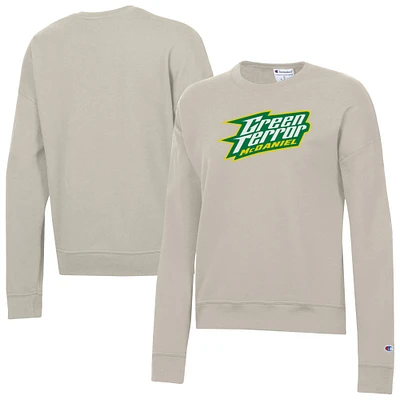 Women's Champion Oatmeal McDaniel Green Terror Powerblend Pullover Sweatshirt
