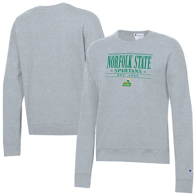 Women's Champion Gray Norfolk State Spartans Powerblend Pullover Sweatshirt