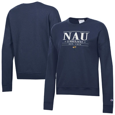 Women's Champion Navy Northern Arizona Lumberjacks Powerblend Pullover Sweatshirt