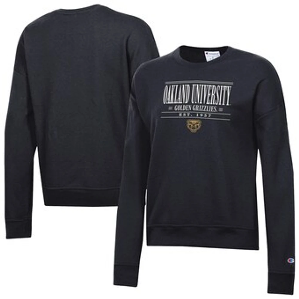 Women's Champion Black Oakland Golden Grizzlies Powerblend Pullover Sweatshirt