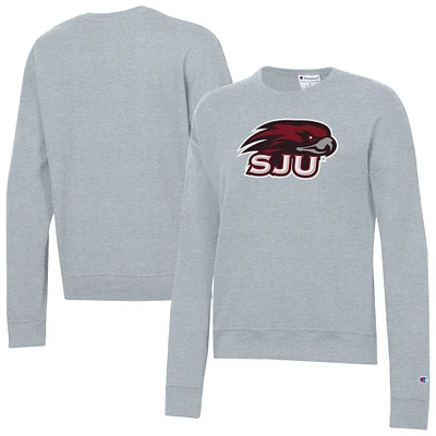 Women's Champion Gray Saint Joseph's Hawks Powerblend Pullover Sweatshirt