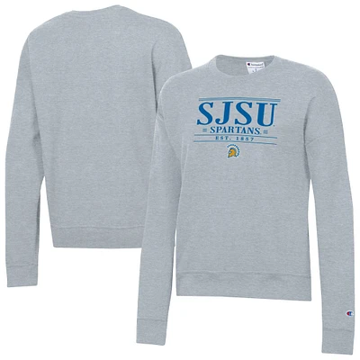 Women's Champion Gray San Jose State Spartans Powerblend Pullover Sweatshirt
