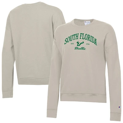 Women's Champion  Oatmeal South Florida Bulls Powerblend Pullover Sweatshirt