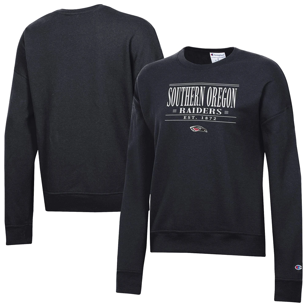 Women's Champion Black Southern Oregon Raiders Powerblend Pullover Sweatshirt