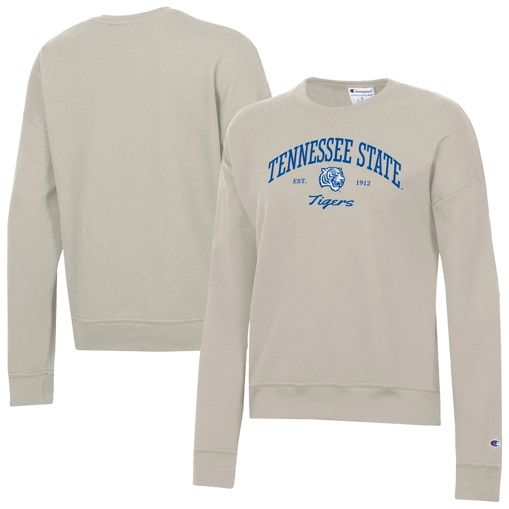 Women's Champion Oatmeal Tennessee State Tigers Powerblend Pullover Sweatshirt