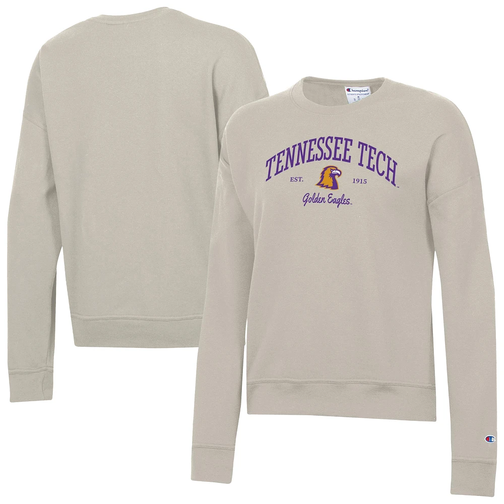 Women's Champion Oatmeal Tennessee Tech Golden Eagles Powerblend Pullover Sweatshirt