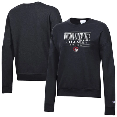 Women's Champion Black Winston-Salem State Rams Powerblend Pullover Sweatshirt