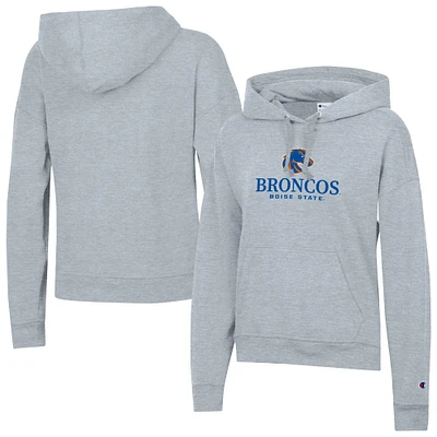 Women's Champion Gray Boise State Broncos Powerblend Fleece Pullover Hoodie