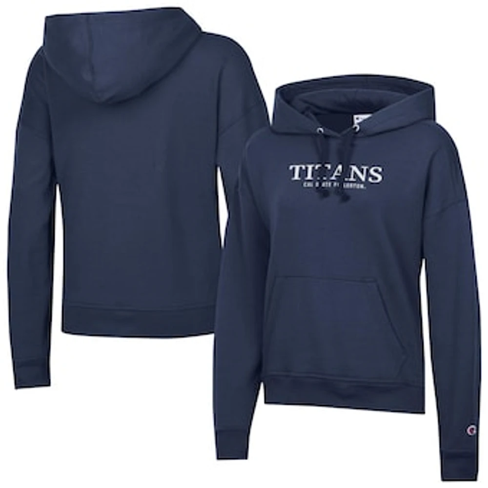 Women's Champion Navy Cal State Fullerton Titans Powerblend Fleece Pullover Hoodie