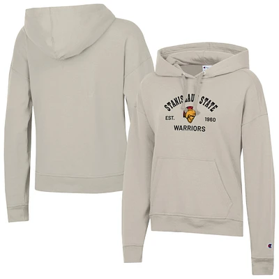 Women's Champion  Oatmeal Cal State Stanislaus Warriors Powerblend Fleece Pullover Hoodie