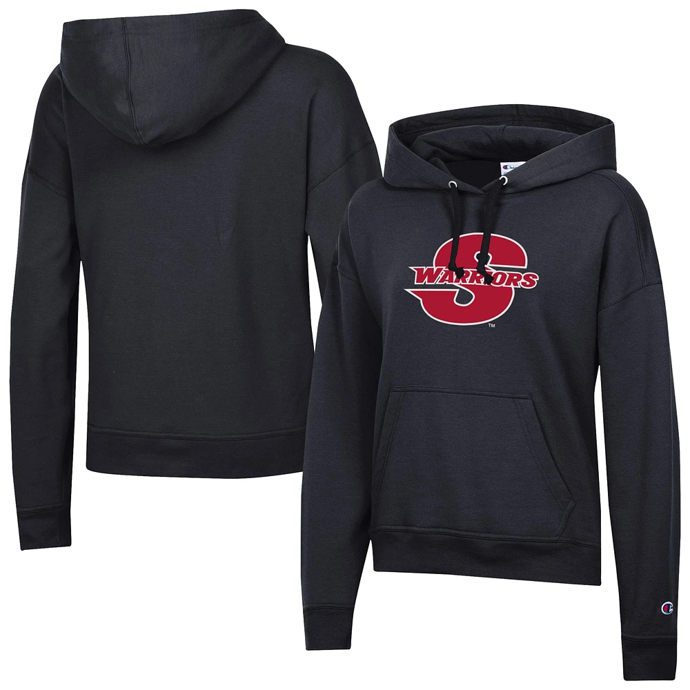 Women's Champion Black Cal State Stanislaus Warriors Powerblend Fleece Pullover Hoodie